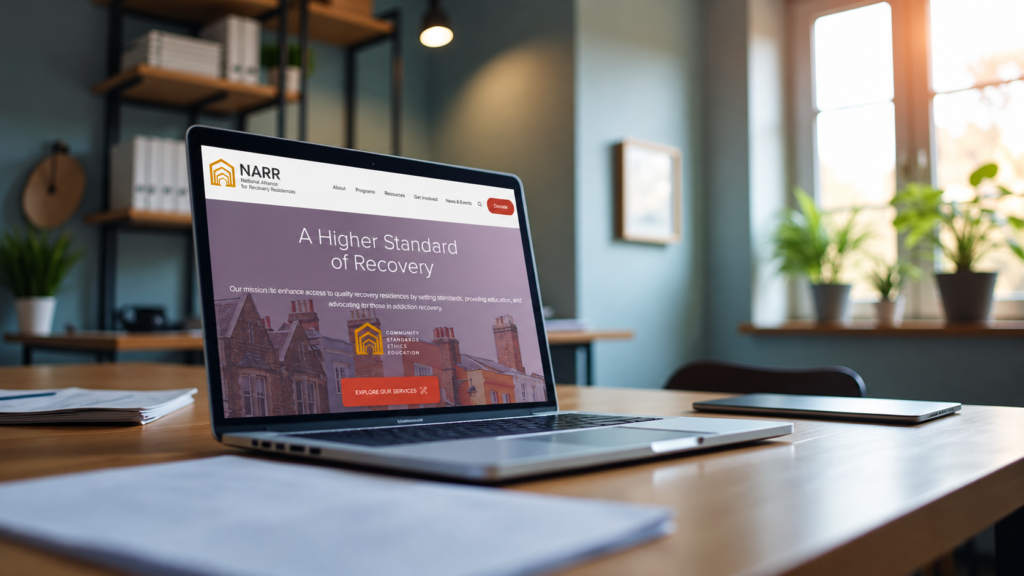 narr homepage on screen